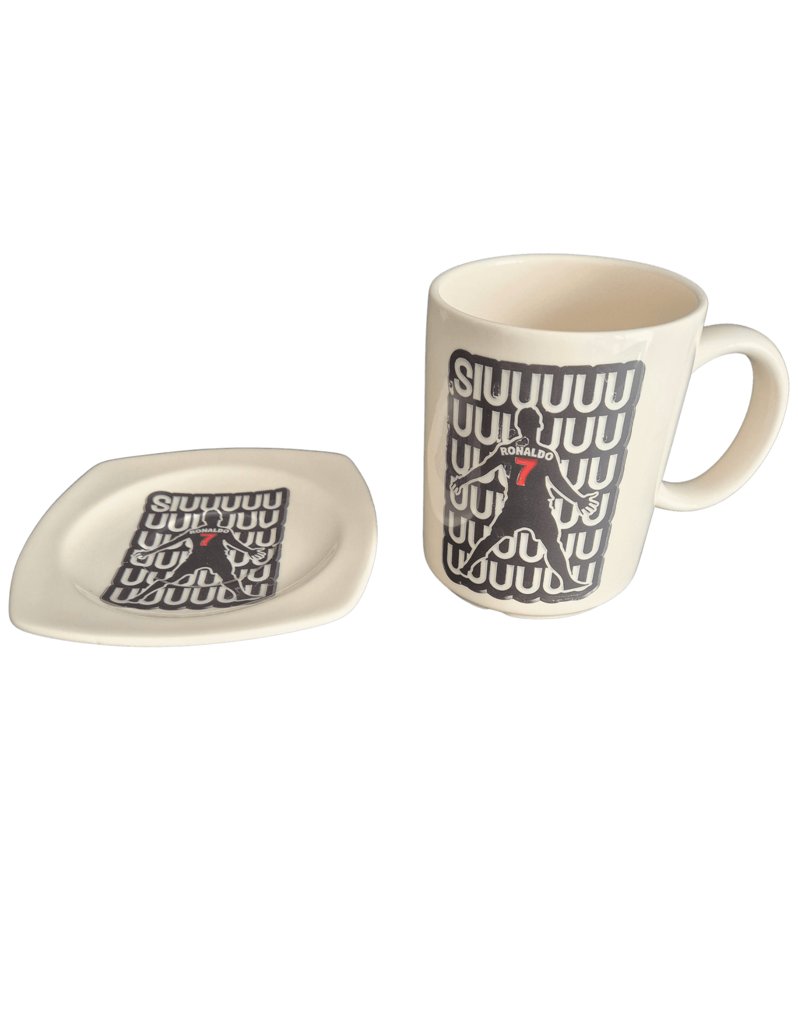 Limitowany Ceramiczny Kubek z podstawką SIUUU 500ml