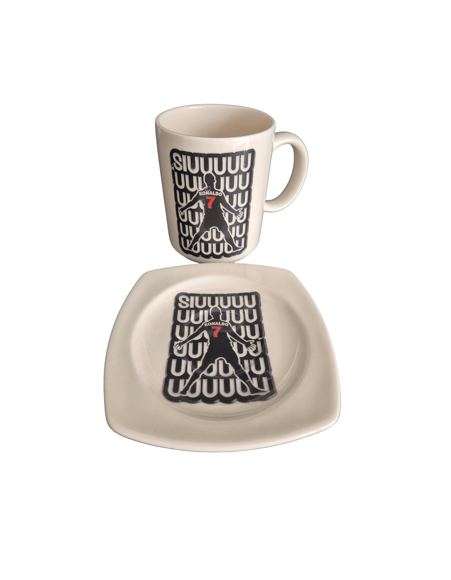 Limitowany Ceramiczny Kubek z podstawką SIUUU 500ml